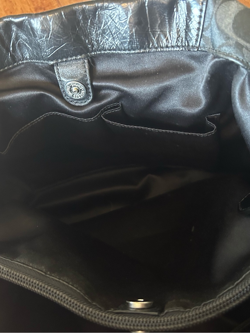 Coach Ashley Signature Black Sateen and Leather Satchel with Silver Hardware - Picture 11 of 11